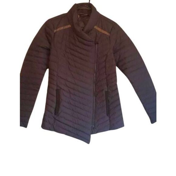 ATHLETA So Down Asymmetric Hem Black Puffer Jacket Size XS - Picture 2 of 3